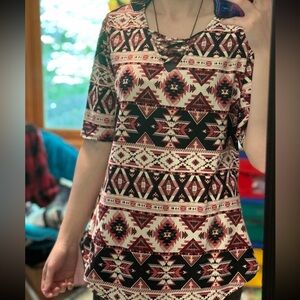 No Boundaries Geometric Print Top